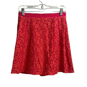 Marc Jacobs Luna Lace Skirt Size 4 Y2K Coquette A-Line Mini Floral Pink Orange